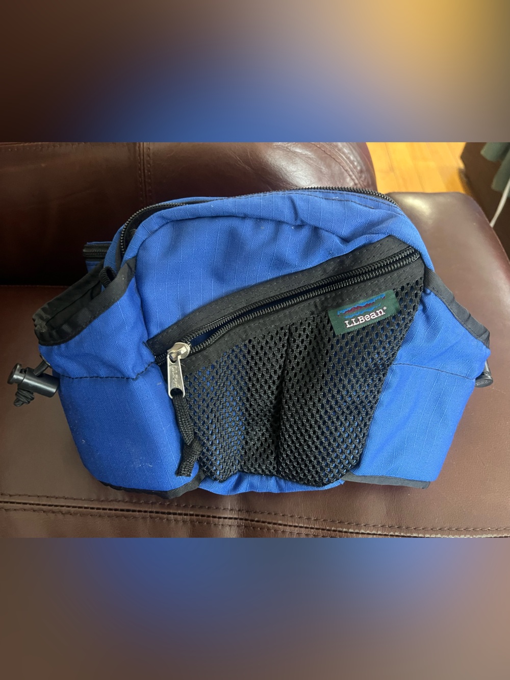 L.L. Bean Blue and Black Belt Bag